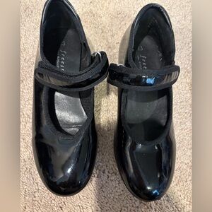 Black Patent Leather Kids tap Shoes